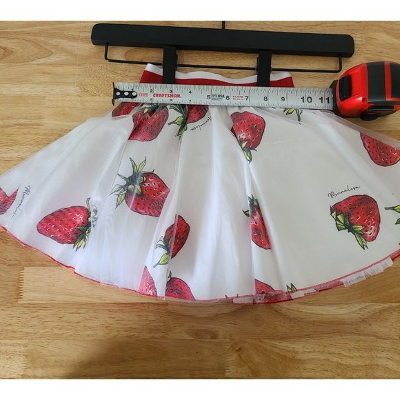 Monnalisa Kids Strawberry Print Full Circle Skirt Made in Italy Size 3 NWT - Picture 8 of 9